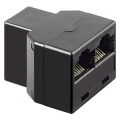 ADATTATORE T PRESA RJ45 2 PRESE RJ45 NERO