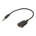 CAVO AUDIO STEREO MASCHIO DA 3.5 MM - 2X 3.5 MM FEMMINA 0.20 M NERO