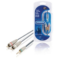 STEREO CAVO AUDIO MASCHIO DA 3.5 MM - 2X RCA MASCHIO 1.00 M BLU