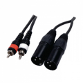 CAVO 2X XLR MASCHIO A RCA MASCHIO STEREO 1,5MT NERO