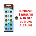 BATTERIE BOTTONE ALCALINE D=9.5 H=3.60 - BLISTER 10 PZ