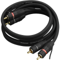 CAVO AUDIO STEREO ALTA QUALITA' 0,8MT RCA-RCA+CAVETTO DI MASSA NERO MONACOR