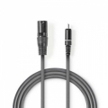 CAVO XLR MASCHIO A 1X RCA MASCHIO 1,5MT GRIGIO