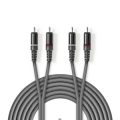 Cavo Audio Stereo 2x Maschio RCA - 2x Maschio RCA 3MT Grigio