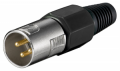 CONNETTORE SPINA XLR MASCHIO VOLANTE 3 PIN CON GUIDACAVO