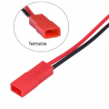 CONNETTORE JST 2 PIN FEMMINA PASSO 2 CON CAVO 10CM ROSSO E NERO 26AWG 0,25MM