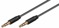 CAVO AUX STEREO JACK 3,5mm 2MT SLIM NERO DORATI