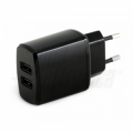 Caricatore USB DA MURO 17W - 2 porte 5V 2.1A (max totale 3.4A) - Nero