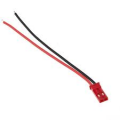 CONNETTORE JST 2 PIN MASCHIO PASSO 2 CON CAVO 20CM ROSSO E NERO 26AWG 0,25MM