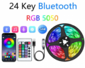 STRISCIA LED RGB 5050 USB TELECOMANDO 24 TASTI APP BLUETOOTH 5MT