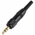 CONNETTORE JACK 3,5mm STEREO MASCHIO PLACCATO ORO CON GHIERA FILETTATA GUIDACAVO 2MM