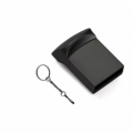 PENDRIVE MINI CHIAVETTA USB 2.0 64GB IN METALLO NERA CON GANCETTO