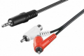 CAVO AUDIO JACK 3.5 MM/RCA SPECIALI, 1.5 MT, NERO, SPINA 3,5 MM  2 SPINA RCA