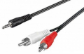 Cavo audio jack 3.5 mm/RCA, 10 m, nero,Spina 3,5 mm 2 spina RCA