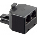 Goobay Adattatore T, nero - Spina RJ11/RJ14 (6P4C) > 2 prese RJ11/RJ14 (6P4C)